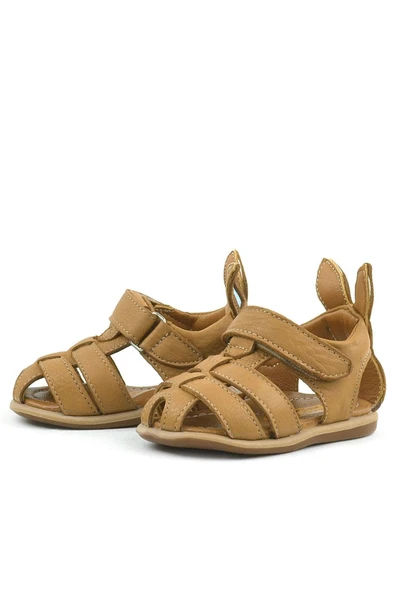 Rakerplus Bunny Hakiki Deri Taba Cırtlı Bebek Sandalet - 5