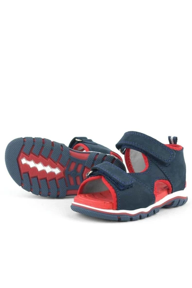 Rakerplus Hakiki Deri Lacivert Cırtlı Bebek Sandalet - 5