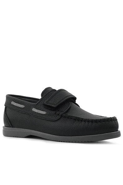 Rakerplus Simurg Hakiki Deri Siyah Erkek Çocuk Ayakkabı - Resim 2