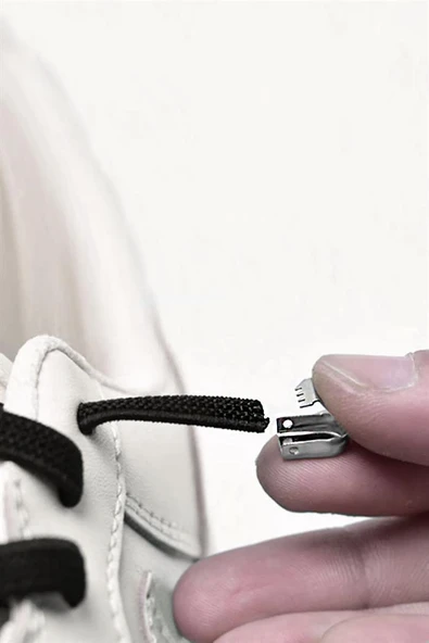 Akıllı Kilitli Ayarlanabilir Yeşil 6 MM Lastik Pratik Bağcık 1 Çift - Resim 3