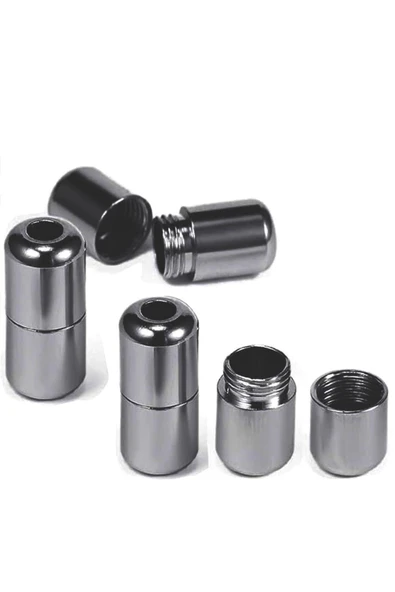 Ayarlanabilir 1 Çift Lacivert Vidalı Kapsül Uçlu Yuvarlak Lastik Pratik Bağcık - Resim 4