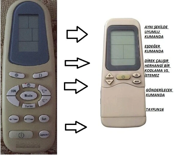 REGAL Klima Kumandası – Eşdeğer ürün görseli