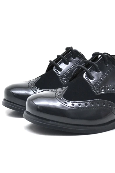 Rakerplus Titan Rugan Bağcıklı Klasik Erkek Bebek Abiye Ayakkabı - Resim 5