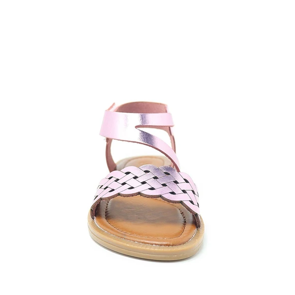 Artico Etoile Hakiki Deri Pembe Vaketa Kız Çocuk Sandalet - Resim 5