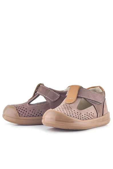 Rakerplus Shaun Hakiki Deri Kum Taba Cırtlı Anatomik Bebek Sandalet - 5