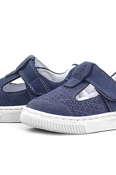 Rakerplus Bheem Hakiki Deri Lacivert Nubuk Cırtlı Bebek Sneaker Sandalet - 7