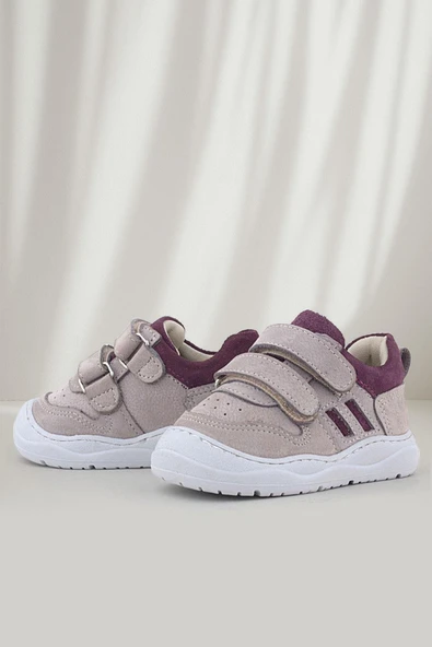 Rakerplus Schaggy Hakiki Deri Açık Bej Bordo Bebek Spor Ayakkabı ürün görseli