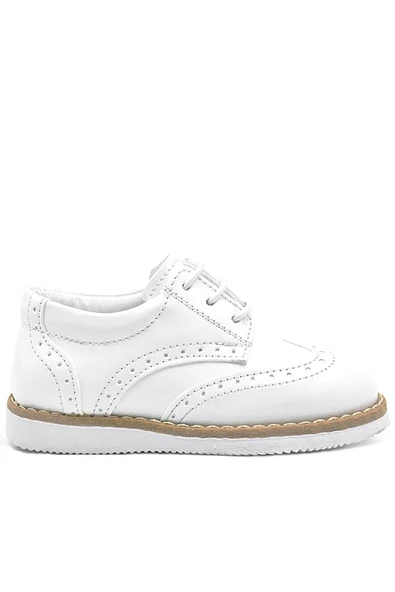Rakerplus Hidra Beyaz Rugan Bağcıklı Erkek Bebek Ayakkabı - 8