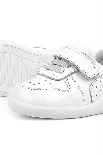 Rakerplus Hakiki Deri Beyaz Anatomik Bebek Spor Ayakkabı - Resim 7