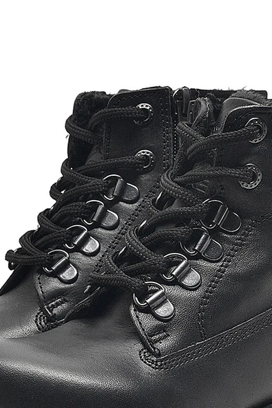 Siyah Yuvarlak Bot Bağcığı - Resim 6