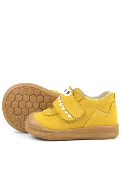 Rakerplus Dino Hakiki Deri Sarı Yüksek Bilekli Bebek Ayakkabı - Resim 7