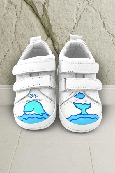 Rakerplus Tbons Özel Tasarım Scrat Hakiki Deri Beyaz İlk Adım Ayakkabısı ürün görseli 1