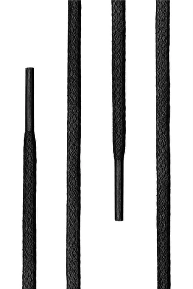 60 Cm 4 MM Siyah Yuvarlak 1 Çift Ayakkabı Bağcığı - Resim 2