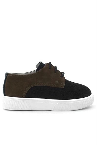 Rakerplus Hakiki Deri Siyah Kahve Lastikli Erkek Çocuk Günlük Ayakkabı - Resim 3