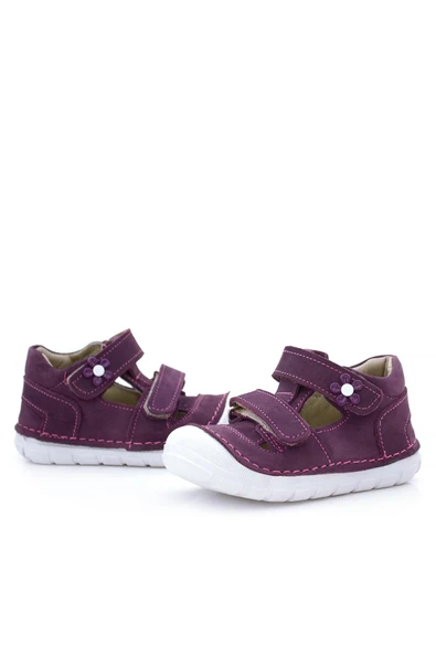 Rakerplus Ruby Hakiki Deri Mor Çiçek Detaylı İlk Adım Ayakkabısı - 7
