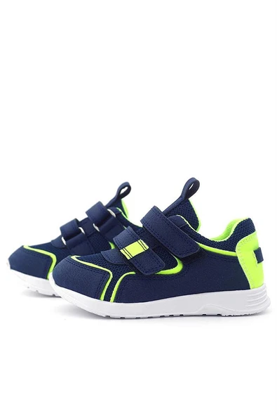 Rakerplus Lacivert Sarı Cırt Cırtlı Erkek Çocuk Spor Ayakkabı - Resim 6