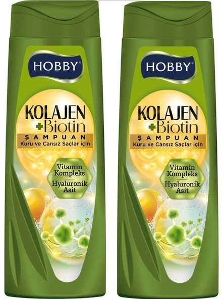 Hobby Şampuan Keratin Kafein Kuru Ve Cansız Saçlar Hyaluronik Asit 480 Ml x 2 Adet ürün görseli