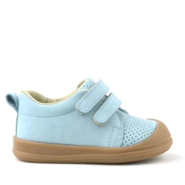Rakerplus Sonic Hakiki Deri Mavi Cırtlı Anatomik Bebek Spor Ayakkabı Sneaker - Resim 2