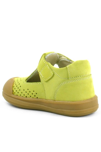 Rakerplus Shaun Hakiki Deri Fıstık Yeşili Cırtlı Anatomik Bebek Sandalet - 3