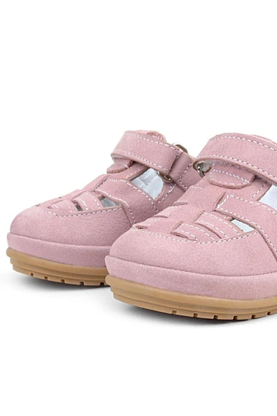 Rakerplus Muppet Hakiki Deri Pudra Cırtlı Anatomik Bebek Sandalet Ayakkabı - 7