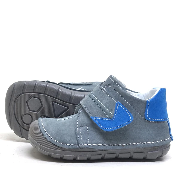 Rakerplus Popeye Hakiki Deri Gri Mavi İlk Adım Unisex Bebek Ayakkabısı - 4