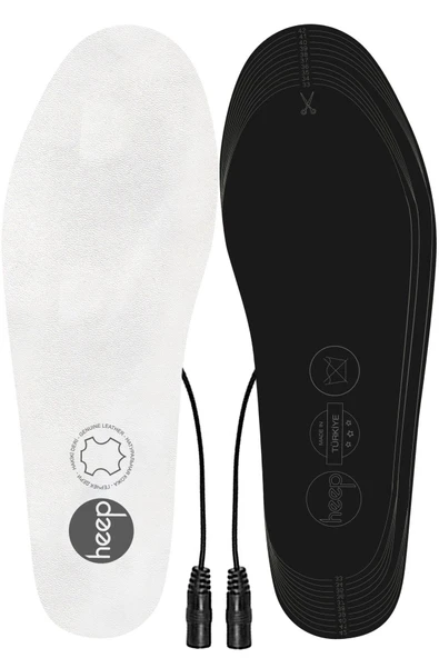 Elektrikli Taşınabilir Kablolu 35-45 Numara Deri Beyaz Isıtıcılı Ayakkabı Tabanlığı - 2