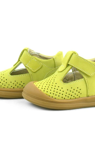 Rakerplus Shaun Hakiki Deri Fıstık Yeşili Cırtlı Anatomik Bebek Sandalet - 6
