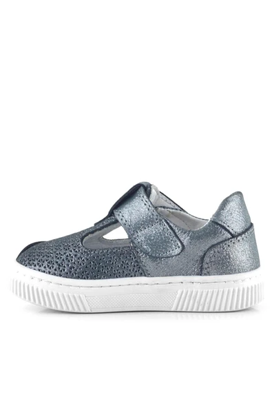 Rakerplus Bheem Hakiki Deri Gümüş Simli Cırtlı Yıldız Detaylı Bebek Sandalet - 4