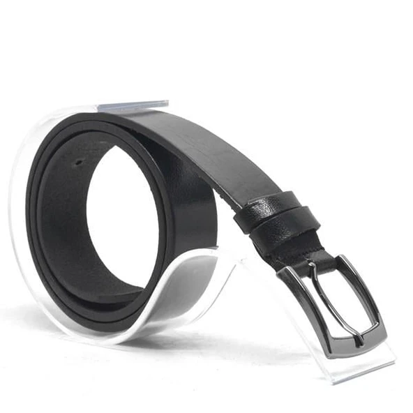 Rakerplus Hakiki Deriden Siyah Casual Erkek Çocuk Kemer - Resim 3