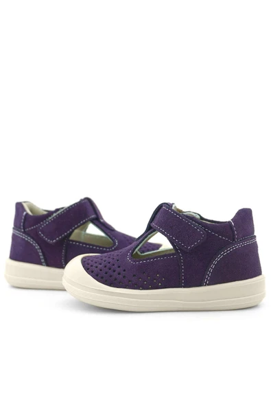 Rakerplus Shaun Hakiki Deri Mor Beyaz Cırtlı Anatomik Bebek Sandalet - 8