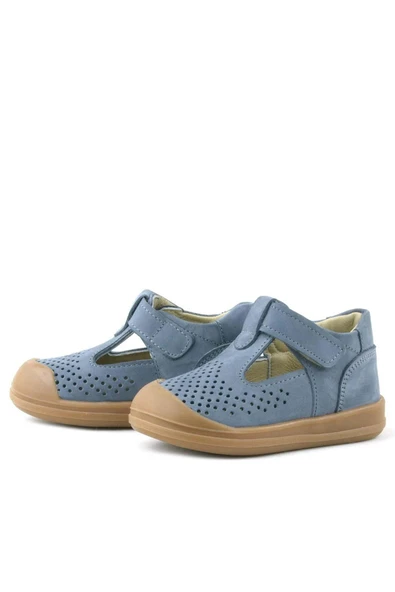 Rakerplus Shaun Hakiki Deri Gri Cırtlı Anatomik Bebek Sandalet - 5