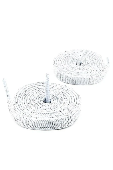 Beyaz Simli 1 cm Kalınlığında 1 Çift 80 Cm Yassı Spor Ayakkabı Bağcığı - Resim 3