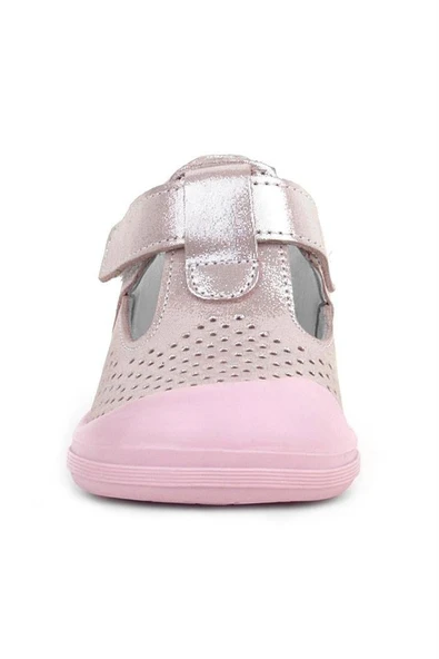 Rakerplus Shaun Hakiki Deri Pembe Simli Cırtlı Anatomik Bebek Sandalet Ayakkabı - 11