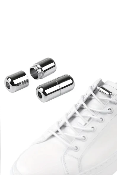 Vidalı Gümüş Renk 5 Çift Ayakkabı Bağcık Ucu - Resim 5