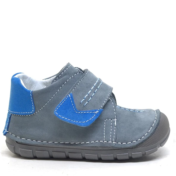 Rakerplus Popeye Hakiki Deri Gri Mavi İlk Adım Unisex Bebek Ayakkabısı - Resim 2