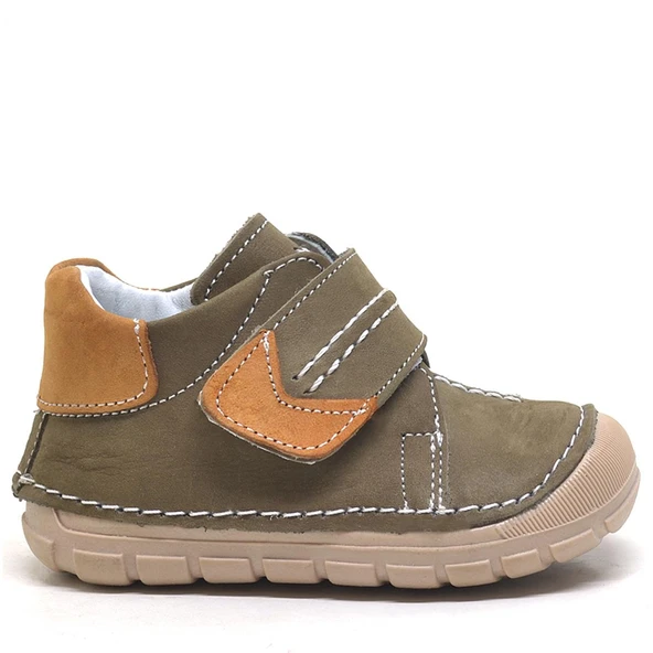 Rakerplus Popeye Hakiki Deri Haki İlk Adım Unisex Bebek Ayakkabısı - Resim 2