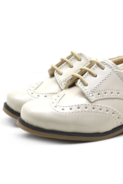 Rakerplus Bej Rugan Bağcıklı Klasik Erkek Çocuk Ayakkabı - Resim 6