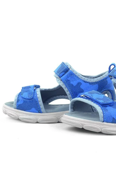 Rakerplus Wisps Hakiki Deri Mavi Kamuflaj Bebek Sandalet - 7