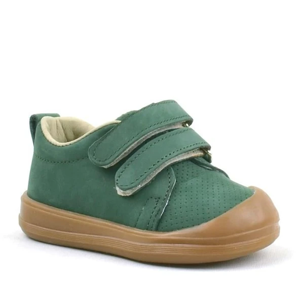 Rakerplus Sonic Hakiki Deri Yeşil Cırtlı Anatomik Bebek Spor Ayakkabı Sneaker