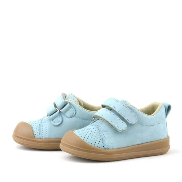 Rakerplus Sonic Hakiki Deri Mavi Cırtlı Anatomik Bebek Spor Ayakkabı Sneaker - Resim 12