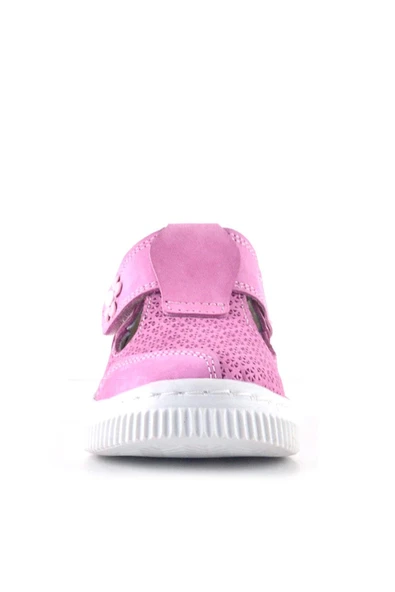 Rakerplus Bheem Hakiki Deri Pembe Cırtlı Çiçek Detaylı Bebek Sandalet - 4