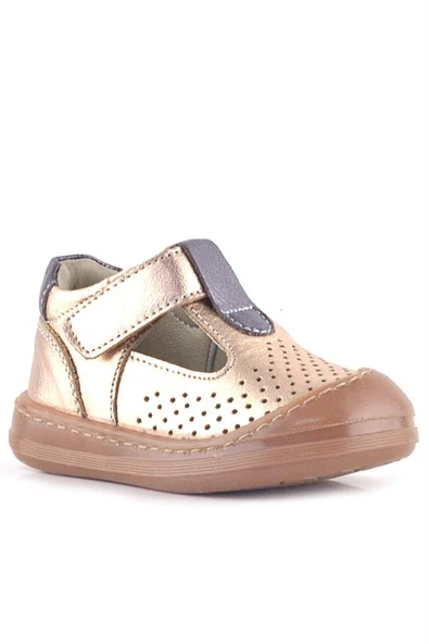 Rakerplus Shaun Hakiki Deri Bakır Cırtlı Anatomik Kız Bebek Sandalet ürün görseli 1