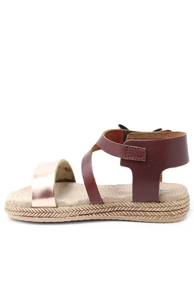 Artico Elenis Hakiki Deri Kahverengi Bakır Kız Bebek Sandalet - 3