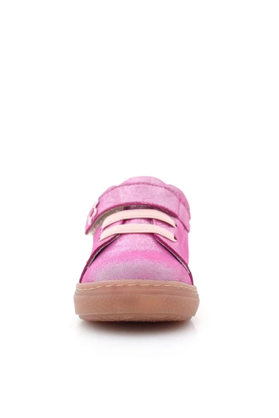 Anatomik Hakiki Deri Yumuşak Pembe Çiçekli Cırtlı Kız Çocuk Ayakkabı - 2