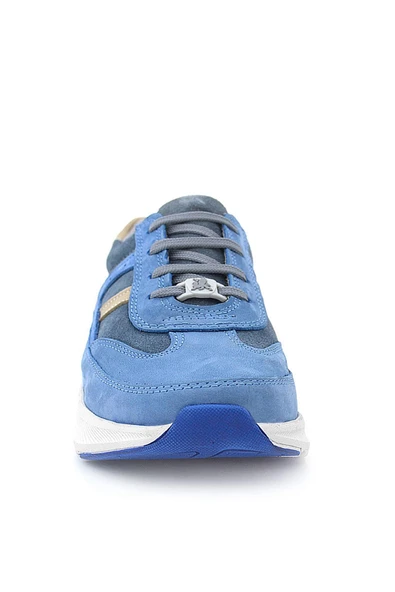 Rakerplus Hakiki Deri Anatomik Mavi Taba Bağcıklı Hafif Çocuk Spor Ayakkabı - Resim 4