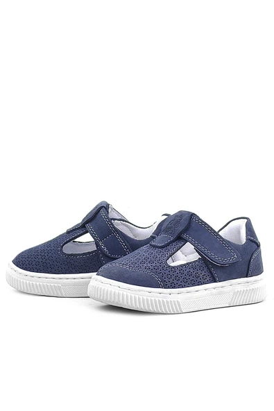 Rakerplus Bheem Hakiki Deri Lacivert Nubuk Cırtlı Bebek Sneaker Sandalet - 5