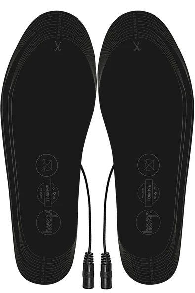 Elektrikli Taşınabilir Kablolu 35-45 Numara Deri Gri Isıtıcılı Ayakkabı Tabanlığı - 4