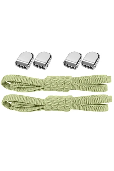 Akıllı Kilitli Ayarlanabilir Yeşil 6 MM Lastik Pratik Bağcık 1 Çift ürün görseli