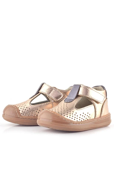 Rakerplus Shaun Hakiki Deri Bakır Cırtlı Anatomik Kız Bebek Sandalet - 5