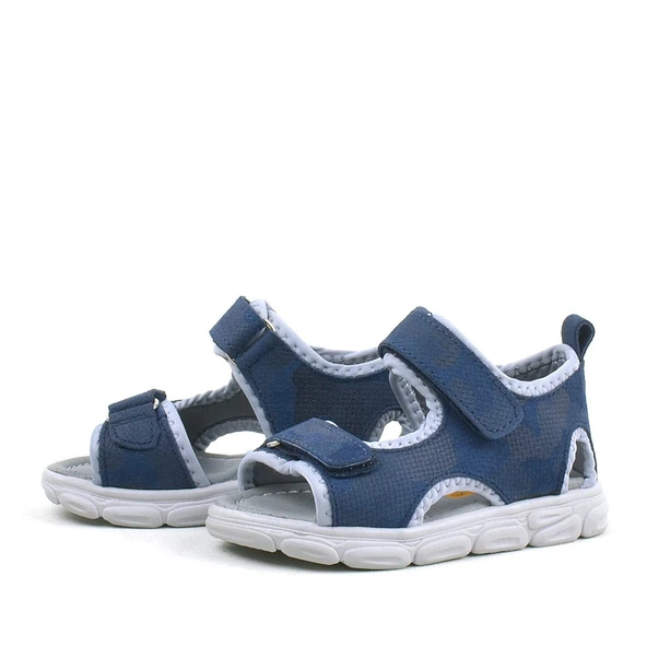 Rakerplus Wisps Hakiki Deri Lacivert Kamuflaj Bebek Sandalet - 5
